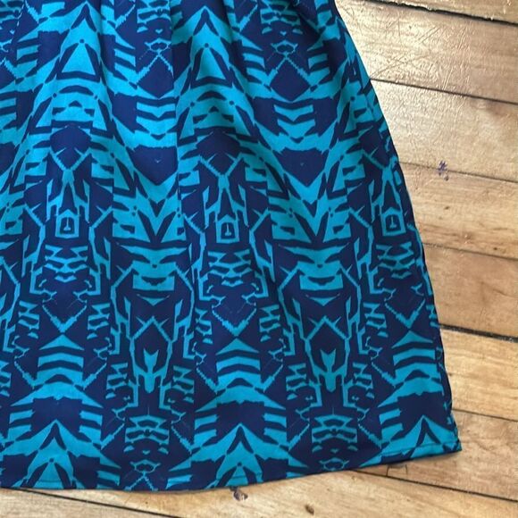 Lily Rose Women’s Dark Teal Patterned Fit and Flare short sleeve dress size XS - Picture 3 of 8